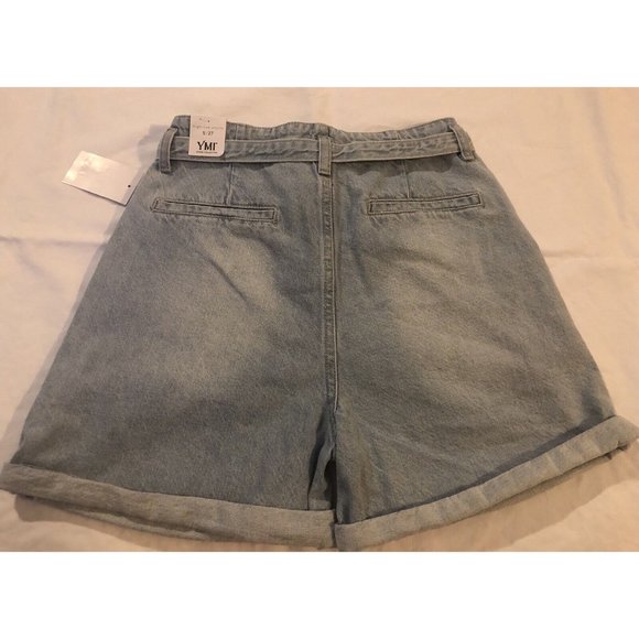 YMI High-rise shorts Denim jeans Collection wide leg size 5, celestial blue NWT - Picture 4 of 11